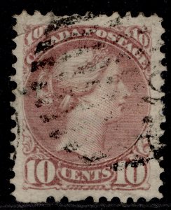 CANADA QV SG89, 10c lilac-pink, USED. Cat £50.