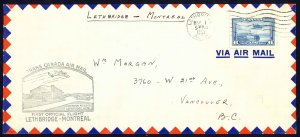 Canada Sc# C6 First Flight (Lethbridge>Montreal) 1939 3.1 Trans Canada Air Mail