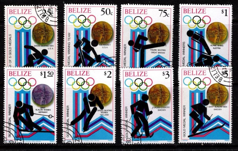 Belize - #503 - 510 Lake Placid Winter Olympics set/10 - Used