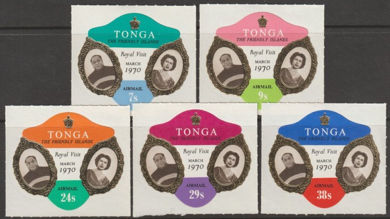 EDSROOM-20774 Tonga C68-C72 MNH 1970 Complete Royal Visit Airmail