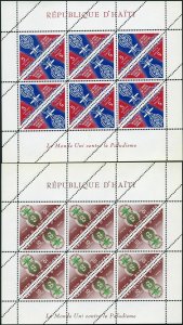 Haiti 486-488,C188-C190 sheets,MNH.Mi 697-702 klb.WHO drive against Malaria,1962 