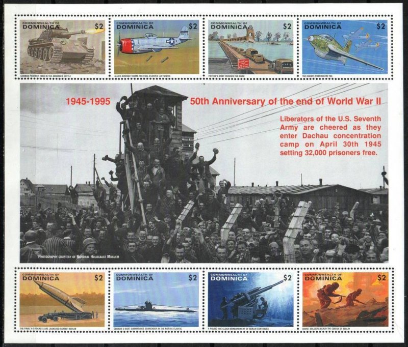 Dominica Stamp 1777  - End of World War II, 50th anniversary