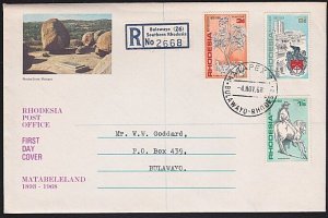 RHODESIA 1968 Matabeleland set on FDC - Matapex cancel.....................B4851