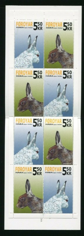 Faroe Islands 455a Rabbits Hare Stamp Booklet