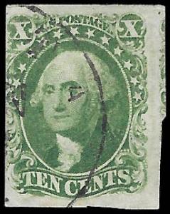 1855 US SC #14 USED F BLACK TOWN CANCEL SOUND