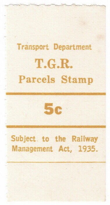 (I.B) Australia - Tasmania Railways : Parcels Stamp 5c