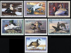 RW58-64, Mint VF NH Set of 7 $15.00 Duck Stamps Face Value $105.00