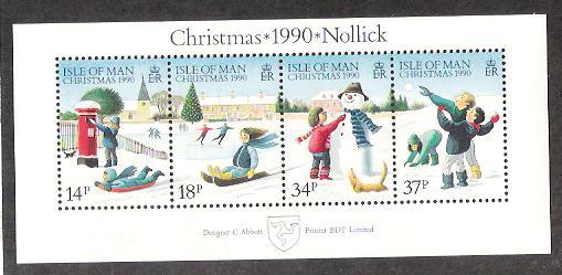 Isle of Man 439a MNH S/S - Christmas 1990