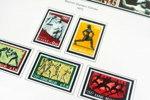 COLOR PRINTED GREECE [KINGDOM] 1945-1973 STAMP ALBUM PAGES (66 illustr. pages)