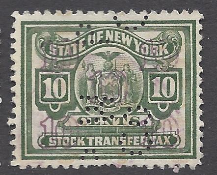 New York State Stock Transfer Tax Stamp 10c Used