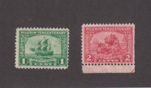 US Sc #548-549 Mint Hinged Pilgrim Tercentenary (S30478)