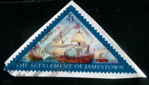 4136 US 41c Jamestown Settlement SA, used on paper