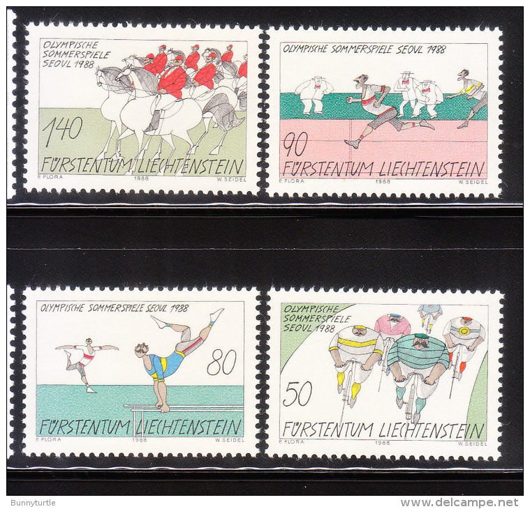 Liechtenstein 1988 Olympics Games Seoul Sc 888-891 MNH A1712