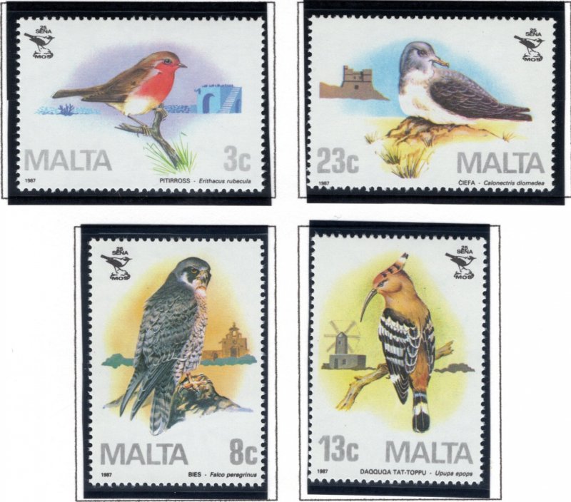 690-693 Malta, Birds Stamp Set, 1987, MNHOG