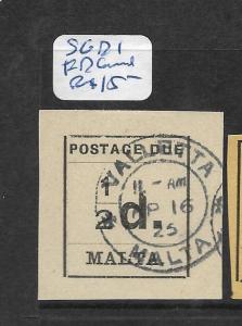 MALTA (P1406B)  POSTAGE DUE  1/2D FD CANCEL SG D1  VFU