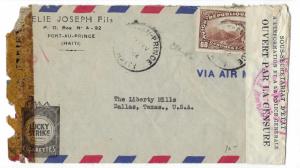 1944 Haiti To USA Advertisement Airmail Cover - Lucky Strike Cigarettes (TT80)