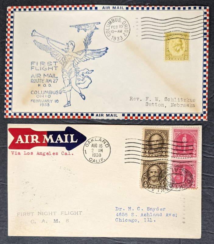 17 1920s-1930s airmail flight covers Lindbergh, CAM, etc. [y.108]