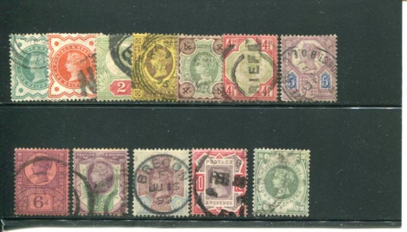 Great Britain #111-122 Used  F- VF