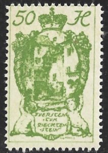 LIECHTENSTEIN 1920 50h VADUZ CASTLE COURTYARD Pictorial Sc 39 MNH