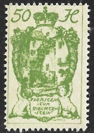 LIECHTENSTEIN 1920 50h VADUZ CASTLE COURTYARD Pictorial Sc 39 MNH