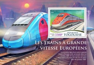 Togo - 2019 European Speed Trains - Stamp Souvenir Sheet - TG190230b