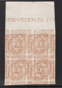 Spain #163 XF Mint Triple Impression Inverted Imperf Block Variety