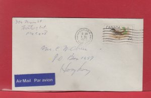 25 cent airmail single use Bird stamp to HONG KONG, 1977, very nice Canada cover