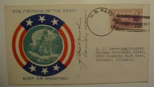 US AUTOGRAPH COMMANDER NAVY CIRCA 1942 PATRIOTIC