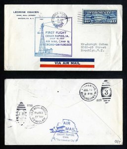 # C7 on CAM # 18 First Flight cover, Cedar Rapids, IA to Omaha, NE - 7-10-1928