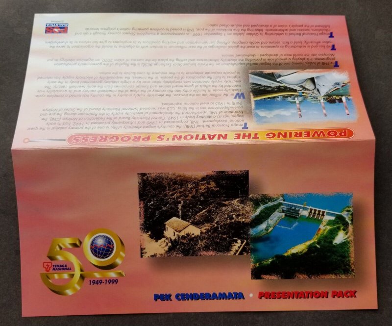 *FREE SHIP Malaysia Golden Jubilee Tenaga Nasional 1999 Electricity (p.pack) MNH