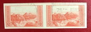 1935 US Sc 757 used pair 2 cent Grand Canyon CV$.50 Lot 1767