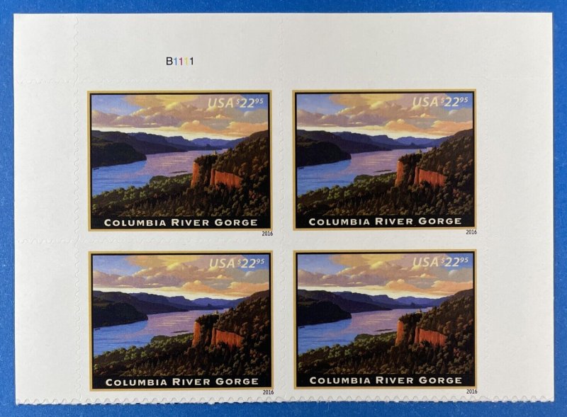 5041 COLUMBIA RIVER GORGE Header Block 4 US Express Mail $22.95 Stamps MNH 2016