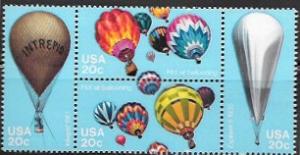 US #2032-35 MNH Block. Hot Air Ballooning