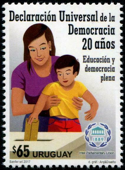 HERRICKSTAMP NEW ISSUES URUGUAY Universal Declaration of Democracy