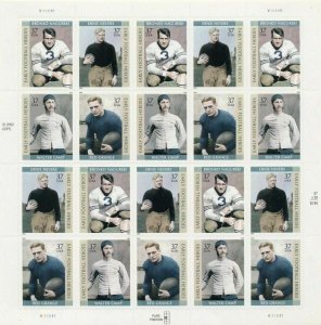 US: 2003 EARLY FOOTBALL HEROES; Complete Sheet Sc 3808-11; 37 Cents Values