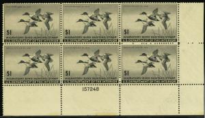 RW12, Mint VF/XF NH Plate Block of Six - NO Skips FRESH! - Stuart Katz