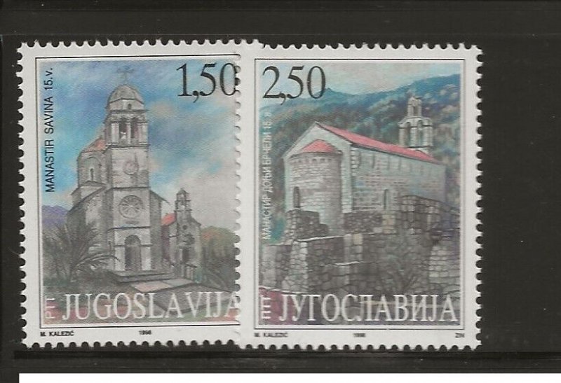 YUGOSLAVIA Sc 2398-9 NH issue of 1998 - CHURCHES