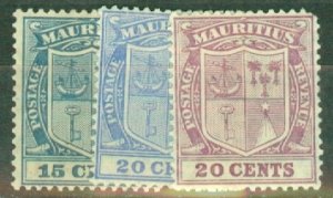 JG: Mauritius 161-178 most mint (168, 175 used) CV $64; scan shows only a few