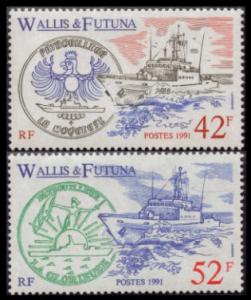 Wallis & Futuna #401-402 1991 Naval Vessels Ship Set MNH