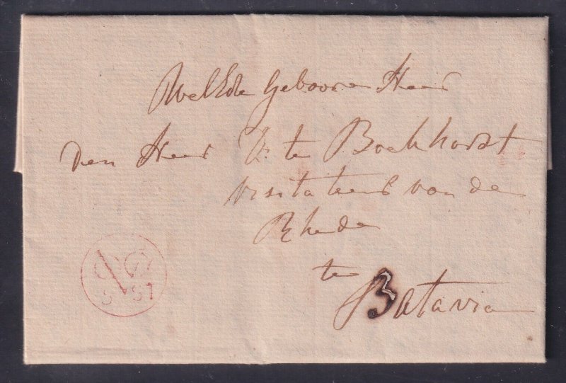 Netherlands Indies, 1799 VOC 5st Cancel on Cover to Batavia, w/ van Dieten cert