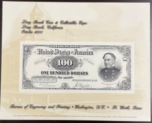 BEP B257 Souvenir Card  $100 Treasury Note - Canceled & Uncanceled