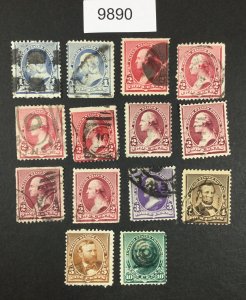 MOMEN: US STAMPS #219/226 USED GROUP LOT #9890