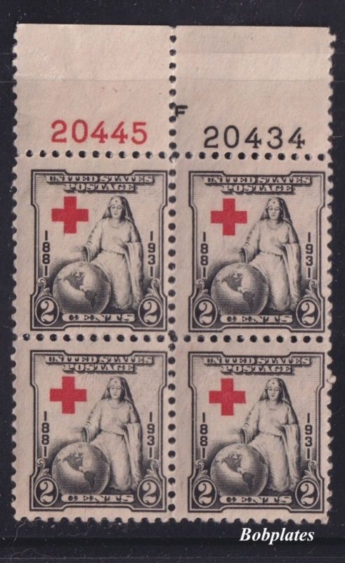 BOBPLATES US #702 Red Cross Top Plate Block F20434 20445 F-VF MNH SCV=$3.25