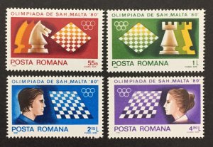 Romania 1980 #2973-6, Chess Olympiad, MNH.