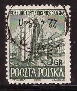 Poland Scott 560 used Ship stamp