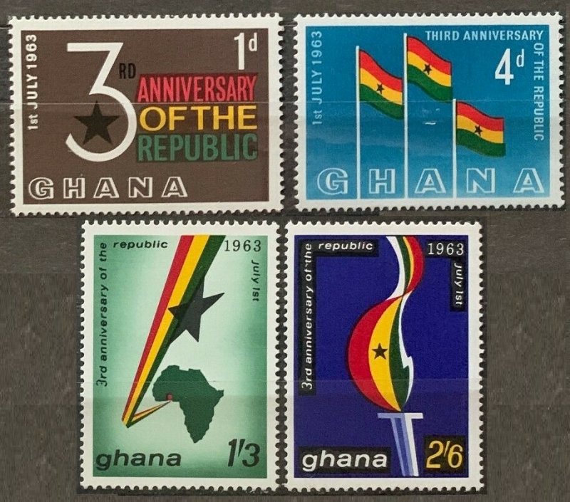 1963 Ghana 149-152 3st Anniversary of the Republic