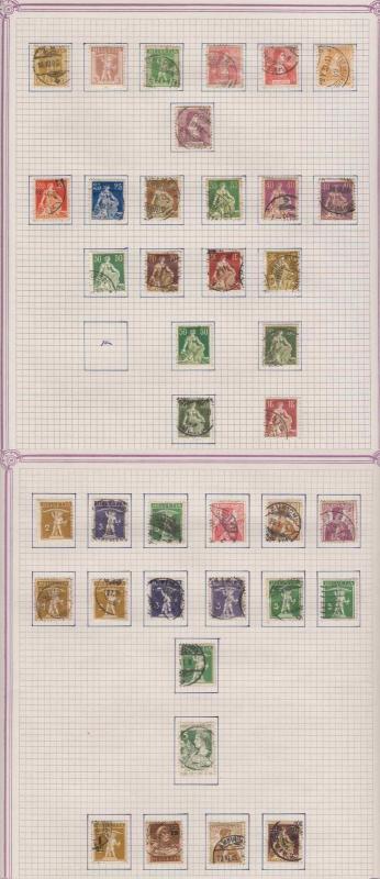 SWITZERLAND 1907-39 COLLECTION ON 15 ALBUM PAGES ORDINARY & SEMI PSTL SCV$1,870+ 