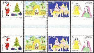 St Kitts 102-105 gutter,MNH.Michel 93-96. Christmas 1982.Children's drawings.