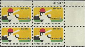 # 1381 MINT NEVER HINGED PRO. BASEBALL