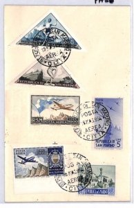 SAN MARINO Air Mail Cover 1954 & 1951 *1000 Lire* High Values{2} Cat £400+* PH26